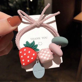 Cute strawberry hair ring ยางรัดผมรูปสตรอเบอร์รี่