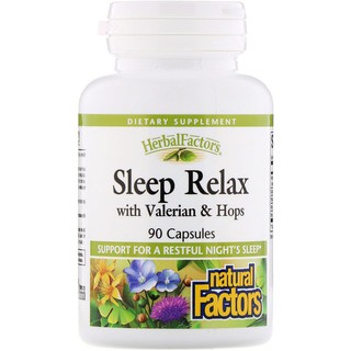 Natural Factors, Sleep Relax with Valerian &amp; Hops, 90 Capsules