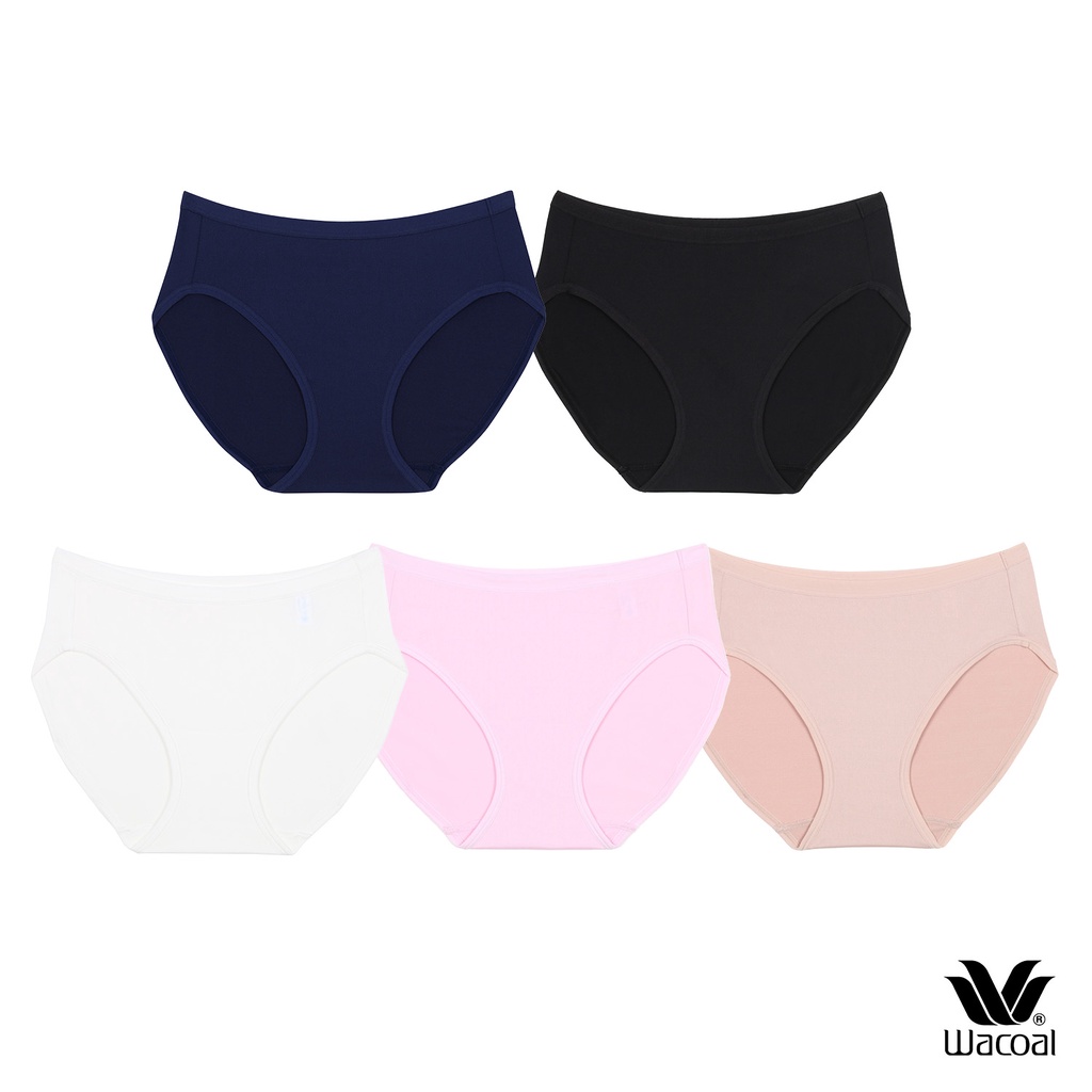 Wacoal Bikini Panty กางเกงในใส่สบายวาโก้ รูปแบบบิกินี่ แพ็ค 5 ชิ้น รุ่น WU1C34/WU1F34 คละสี (BL,BE,C