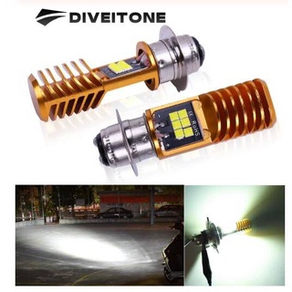 DIVEITONE หลอดไฟหน้า LED P15D H4 6000K 3030 อุปกรณ์เสริมรถจักรยานยนต์ สกูตเตอร์ 1 ชิ้น