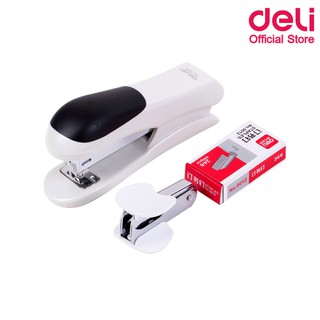 Deli 0355 Stapler Set ชุดเย็บกระดาษ 25 แผ่น (คละสี 1 เซ็ต) เครื่องเย็บกระดาษ ที่เย็บกระดาษ อุปกรณ์สำนักงาน แม็ก แม็ค