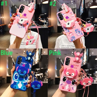 การ์ตูน Unicorn Stitch เคสใส่โทรศัพท์สำหรับ lnfinix Hot 9 Play การ์ตูนน่ารักซิลิโคนอ่อนแฟชั่นเคสพร้อมขายึดสายคล้องแบบเคสปก