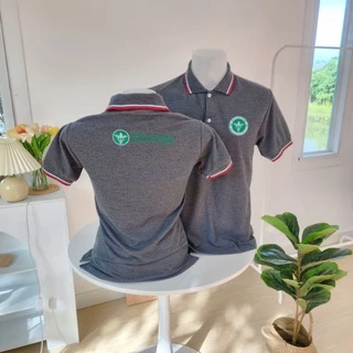 เสื้อโปโลสีเทาท๊อปดำ ปักตรากระทรวงสาธารณสุข (เทาดำ)