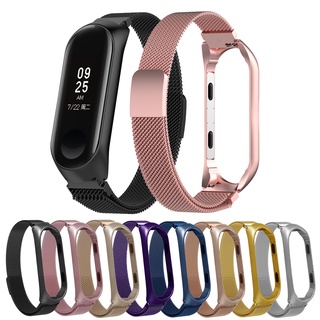 Mi Band 5 สายรัดข้อมือ โลหะ ไร้สกรู สเตนเลส สําหรับ Xiaomi Mi Band 7 6 5 4 3