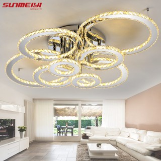 Sunmeiyi โคมไฟ LED คริสตัลสไตล์โมเดิร์นสําหรับติดตกแต่งเพดานห้องนอนห้องนั่งเล่น