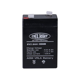 DRY BATTERY DELIGHT 6V 2.8AH แบตเตอรี่แห้ง DELIGHT 6V 2.8AH แบตเตอรี่แห้ง ไฟฉายและไฟฉุกเฉิน งานระบบไฟฟ้า DRY BATTERY DEL