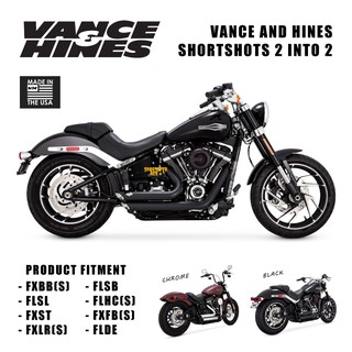 **ฟรีส่งผ่อน0%** Vance &amp; Hines Shortshots 2 into 2 สำหรับ Harley Softail M8 ล้อเล็กทุกรุ่น V&amp;H