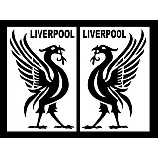 LIVERPOOL หงส์ดำได้2แผ่น สติ๊กเกอร์ทีมฟุตบอลสโมสรโลก สติ๊กเกอร์รถกระบะ เนื้อPVC เคลือบเงา สติ๊กเกอร์คุณภาพสูง ติดรถ