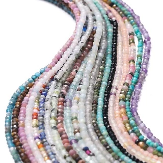 อัญมณีธรรมชาติขนาดเล็ก Tourmaline Quartz และ Amethyst Agate Crystal Faceted สําหรับทำสร้อยข้อมือ DIY