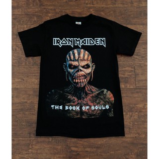 เสื้อยืดผ้าฝ้ายพิมพ์ลาย The Book of Souls Iron Maiden สำหรับผู้ชาย
