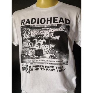 เสื้อนำเข้า Radiohead Fast-Track I Have A Paper Oasis Alternative Rock Psychedelic Grunge Indie Gildan T-Shirt