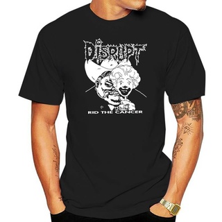 เสื้อยืดผ้าฝ้ายพรีเมี่ยม เสื้อยืดลําลอง ผ้าฝ้าย พิมพ์ลาย DISRUPT-Rid The Cancer-Crust grind punk destroy code 13skit Sys