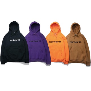 CARHARTT เสื้อกันหนาว มีฮู้ด ผ้ากํามะหยี่ แบบหนา ปักลายตัวอักษร แฟชั่นสําหรับผู้ชาย และผู้หญิง