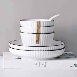  Tableware ชุดจานชามเซรามิค จานชามเซรามิคญี่ปุ่น ชุดจานชาม เซรามิค สวยงาม 4ชิ้น/ชุด