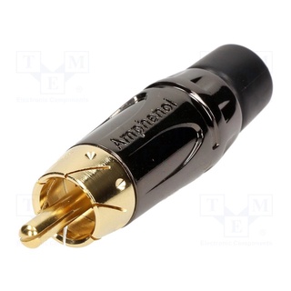 ACPL-CBK AMPHENOL Plug; RCA; male; short; straight; soldering; black; gold-plated