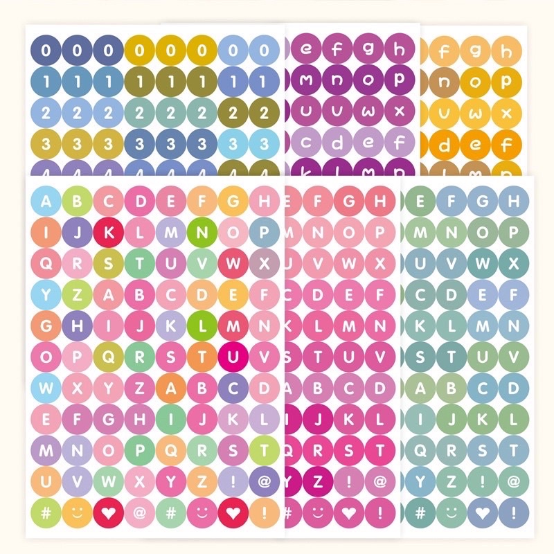 <พร้อมส่ง> สติ๊กเกอร์ ตัวอักษร-ตัวเลข Alphabet-Numberic Sticker 2แผ่น, 5แผ่น เทปวาชิ เครื่องเขียน