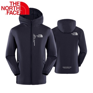 The North Face เสื้อโค้ทกันลม มีฮู้ด แบบบาง เหมาะกับฤดูร้อน สําหรับผู้ชาย