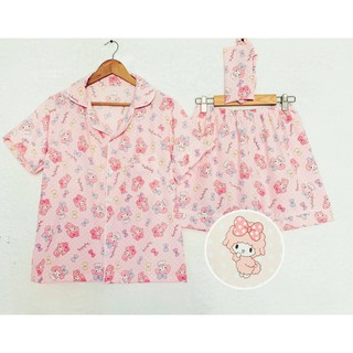 (พร้อมส่ง) ชุดนอนลาย My Melody (มีสองสี)