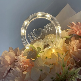 สายไฟ LED อะคริลิค สีขาวอบอุ่น 3 โหมด สําหรับตกแต่งกล่องของขวัญ ช่อเค้ก