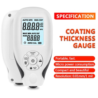 Thickness Meter With Backlight LCD Display Digital Coating Thickness Gauge Calibration Function For Car Automotive 0.01m