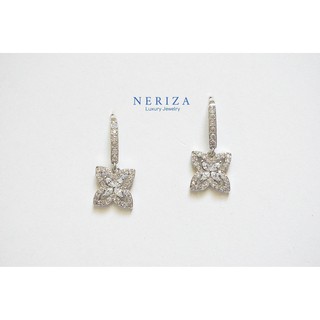 Neriza Jewelry/ ต่างหูเพชรสังเคราะห์ ประกายไฟเทียบเท่าเพชรแท้ จัดส่งฟรี NE095