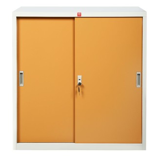 File cabinet CABINET STEEL LUCKY WORLD KSS-90-EG BROWN Office furniture Home &amp; Furniture ตู้เอกสาร ตู้เหล็ก บานเลื่อนทึบ