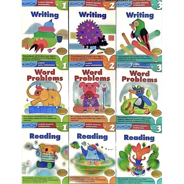 🔥 พร้อมส่ง 📚 Kumon Reading/ Writing/Word Problems Workbooks Grade1-3 หนังสือคุมอง ภาษาอังกฤษ