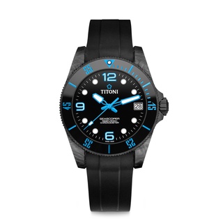 Titoni Luxury Gents Watch - Seascoper Carbon Tech Model: 83600 C-BL-256