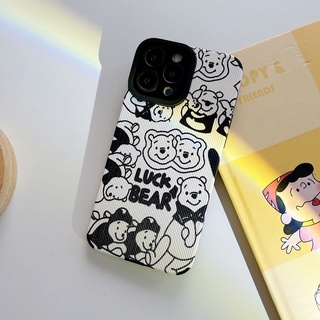 เคสโทรศัพท์มือถือหนัง ลายการ์ตูนหมีพูห์น่ารัก สําหรับ iphone 13 Pro Max i13 13pro 11 Pro Max i11 X XR Xs Max 7 plus 8 plus 12Pro 12 Pro Max