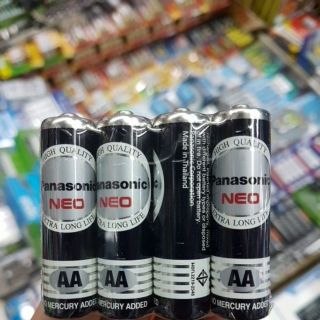 ถ่าน Panasonic AA Neo ดำ 1.5V จำนวน 4 ก้อน ของใหม่ ของแท้บริษัท (ชาร์จไม่ได้)