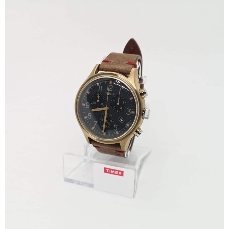 Timex Men's TW2R96300 MK1 42mm Black Dial Leather Watch (ของ​ใหม่เอี่ยม​ แกะ​กล่อง​