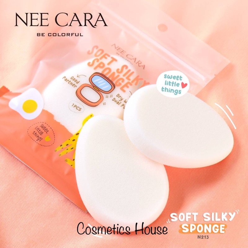 พัฟ พัฟแต่งหน้า พัฟเกลี่ยรองพื้น ฟองน้ำแต่งหน้า นีคาร่า NEECARA SOFT SILK SPONGE