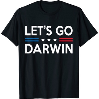 T-shirt  เสื้อยืด พิมพ์ลาย LetS Go Darwin ตลก สําหรับผู้ชายS-5XL