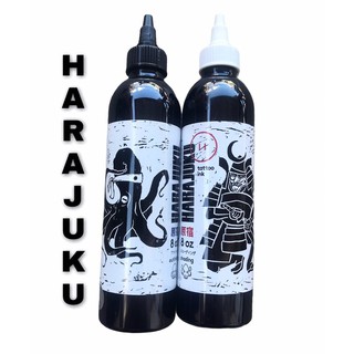 หมึกสัก HARAJUKU. 8 oz (ขวดใหญ่) Outlininggสีดำเดินเส้น Shadingสีดำปัดเงา