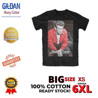 Lujingyi【Size 2T-4XL-5XL-6XL】เสื้อยืดผ้าฝ้ายแท้พิมพ์ลาย James Dean สําหรับผู้ชาย