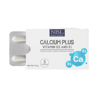 NBL Calcium Plus Vitamin D3 & K1 แคลเซียมชนิดเหลว รูปแบบซอฟเจล (5 Capsules)