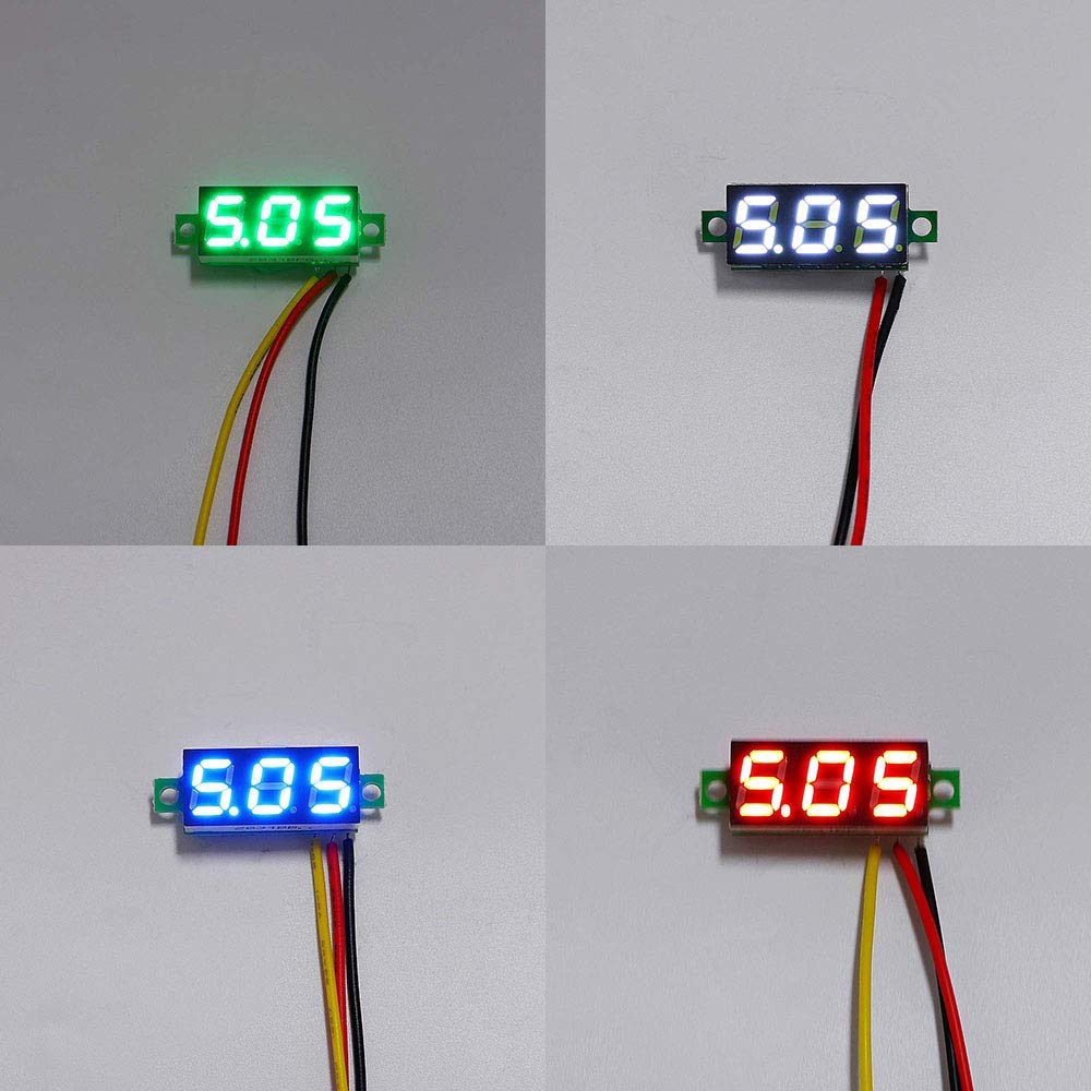เครื่องทดสอบแรงดันไฟฟ้า โวลต์มิเตอร์ DC ดิจิทัล ขนาดเล็ก 2.5V-30V พร้อมจอแสดงผล LED 0.28 นิ้ว
