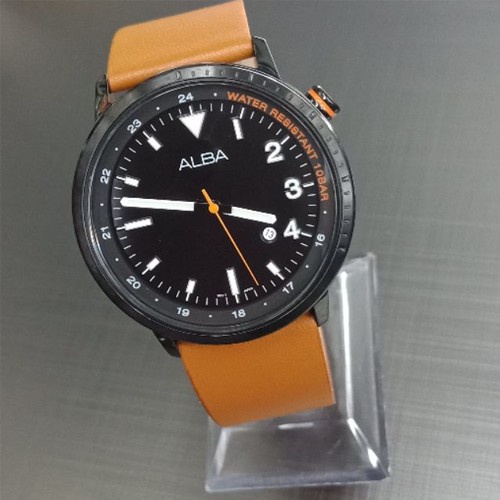 SQ ALBA นาฬิกาข้อมือผู้ชาย สายหนัง สีน้ำตาล รุ่น AG8J99X,AG8J99X1