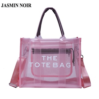 Jasmin NOIR กระเป๋าถือ กระเป๋าสะพายไหล่ PVC ใบใหญ่ เรียบง่าย สําหรับสตรี