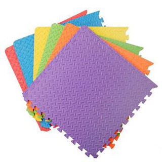 แผ่นรองคลานแบบจิ๊กซอร์แผ่นใหญ่และหนา ขนาด 60*60 cm. แพค 6 แผ่น 6สี มีปิดขอบ