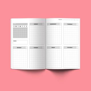 สมุดแพลนเนอร์ 3เดือน เส้นกริด  WEEKLY PLANNER 3M