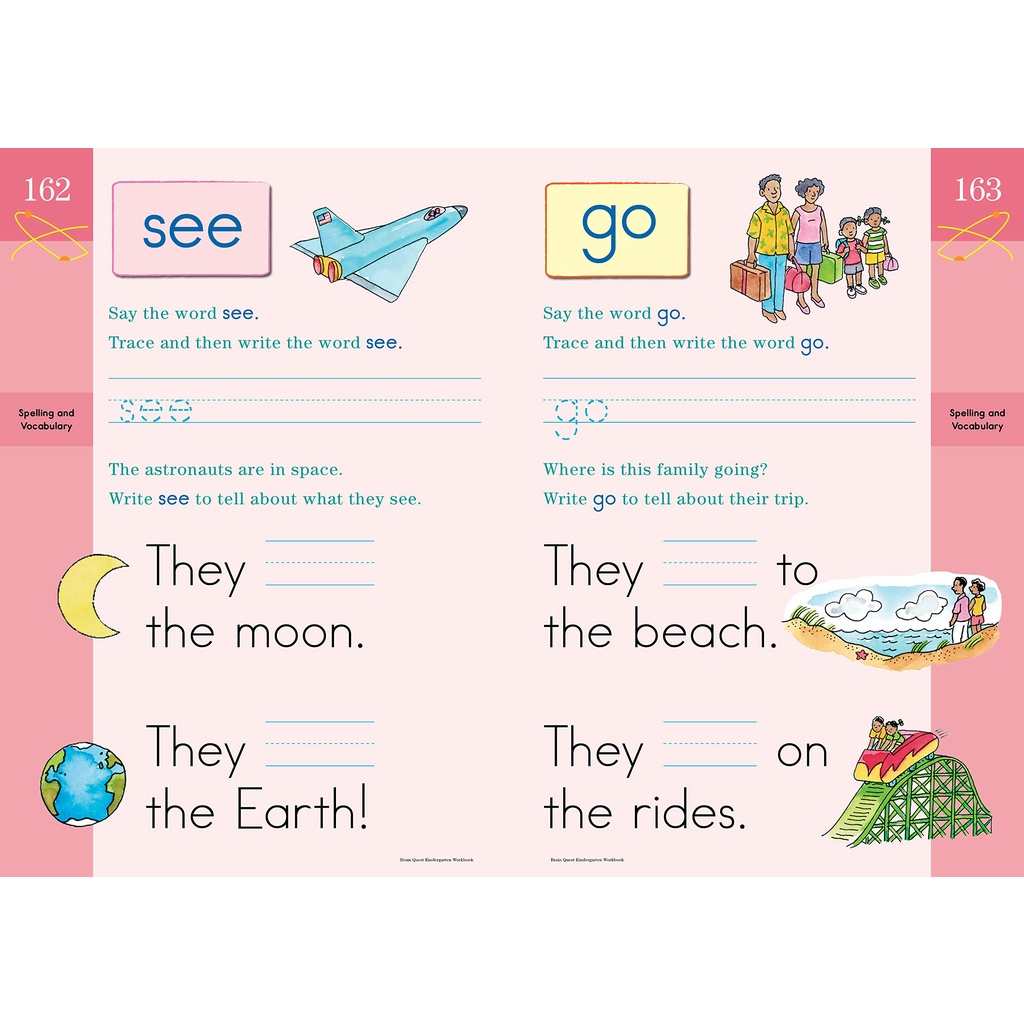 พร้อมส่ง *แท้* แบบฝึกหัดพร้อมเฉลย Brain Quest Workbook: Kindergarten Paperback  สำหรับเด็ก 5-6 ปี