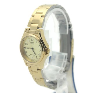 Casio นาฬิกา สุภาพสตรี สายเหล็ก Stainless Steel สีทอง ทรงกลม หน้าปัดทอง - CSL011