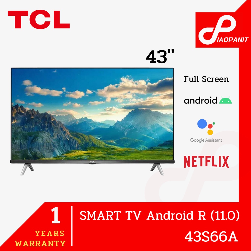 TCL SMART TV Android R (11.0) 43" รุ่น 43S66A