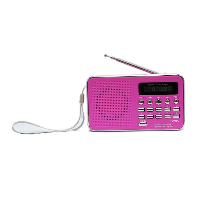 ลำโพงวิทยุ รุ่นT-205/L-938 (ชมพู) เป็นMP3 *รองรับการอ่านUSB/Micro SD Card/SD Card/FMได้*(ชมพู)ขนาดพก
