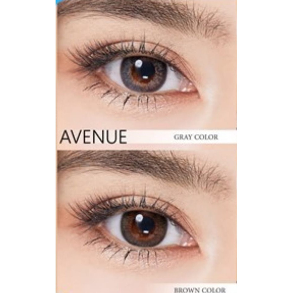 คอนแทคเลนส์ รุ่น Mini Avenue สีน้ำตาล เทา สายตาสั้น