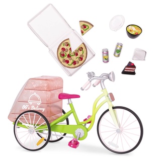 Our Generation -OG FOOD DELIVERY BICYCLE (BD37963Z) - เซ็ตรถจักรยานส่งอาหารสำหรับตุ๊กตา