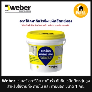 WEBER เวเบอร์ ดรายซีล อะครีลิคทากันรั่วซึม สารพัดประโยชน์ สำหรับดาดฟ้า หลังคาและผนัง ชนิดยืดหยุ่นสูง ขนาด 1 kg.