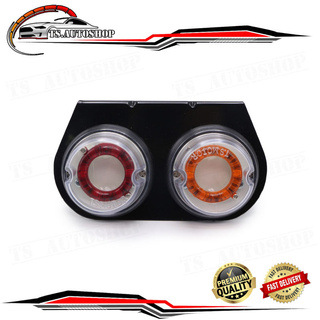 ไฟ LED ข้างรถบรรทุก 24V ฝาใส ไฟสีส้ม+แดง 1 ชิ้น ลายธรรมดา V.1 Toyota,Mitsubishi,Hino,Isuzu Fuso, Hino, ELF, NPR