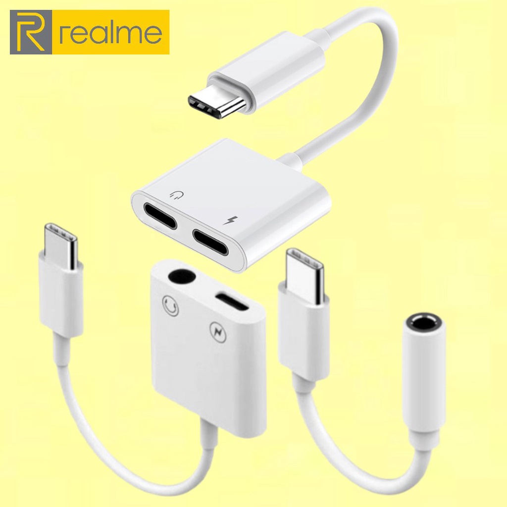 สายแปลง Realme Type-C อแดปเตอร์ หางหนู สายต่อ ให้เป็น AUX 3.5+Type-C ชาร์จพร้อมฟังเสียง ใช้ได้ทุกรุ่